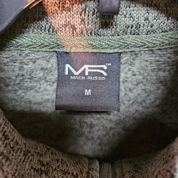 Men's size medium Mack Russo green full zip fleece sweater - Picture 4 of 10